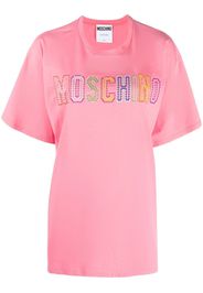 Moschino embroidered-logo t-shirt - Rosa