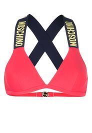 Moschino logo-embossed bikini top - Rosa