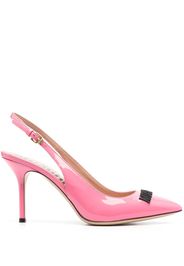 Moschino 90mm logo-lettering patent pumps - Rosa