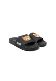 Moschino Kids Teddy Bear motif slides - Nero