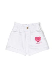 Moschino Kids Teddy-Bear ruched shorts - Bianco