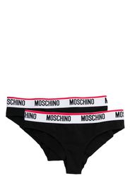 Moschino logo-waistband underwear 2-pack - Nero