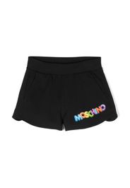 Moschino Kids logo-print stretch-cotton shorts - Nero