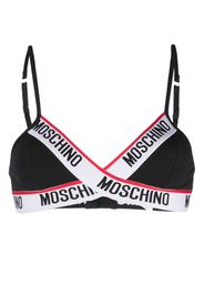 Moschino logo-print bra - Nero