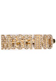 Moschino logo-plaque embellished hair clip - Oro