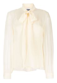 Moschino Blusa semi trasparente - Bianco