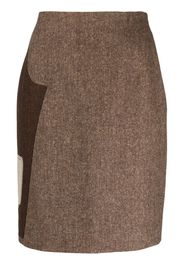 Moschino contrasting-panel pencil skirt - Marrone