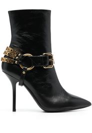 Moschino 100mm logo-lettering leather boots - Nero