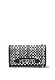 Moschino Clutch con cristalli - Nero