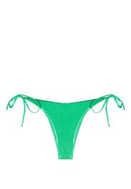 Moschino logo-patch side-tie bikini bottoms - Verde