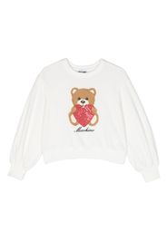 Moschino Kids Felpa con stampa Teddy Bear - Bianco