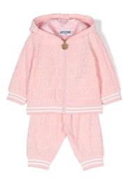 Moschino Kids Tuta sportiva con logo goffrato - Rosa