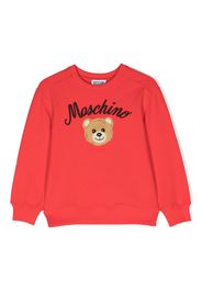 Moschino Kids Teddy Bear logo-print sweatshirt - Rosso