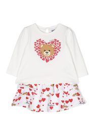 Moschino Kids Abito con motivo Teddy Bear - Bianco