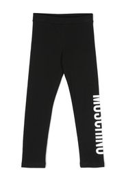 Moschino Kids high-waisted logo-print leggings - Nero