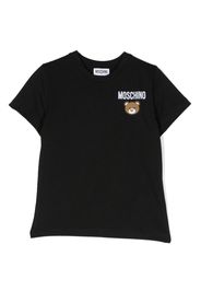 Moschino Kids Leo Teddy-print cotton T-shirt - Nero