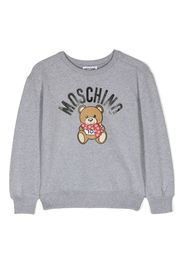 Moschino Kids Teddy Bear logo-print sweatshirt - Grigio