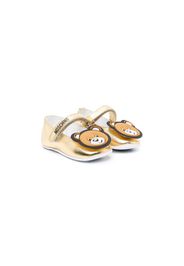 Moschino Kids Ballerine con applicazione Teddy Bear - Oro