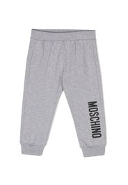 Moschino Kids logo-print cotton track pants - Grigio