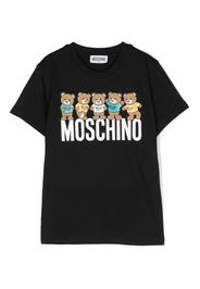 Moschino Kids Teddy Bear-motif cotton T-shirt - Nero