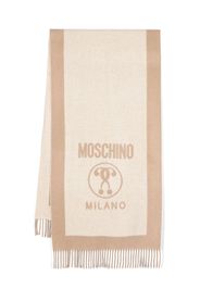 Moschino two-tone jacquard-logo scarf - Marrone