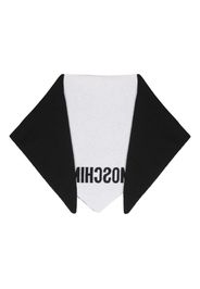 Moschino logo-print two-tone scarf - Nero