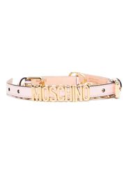 Moschino logo-lettering leather belt - Rosa