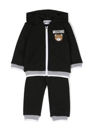 Moschino Kids logo-embroidered cotton tracksuit set - Nero