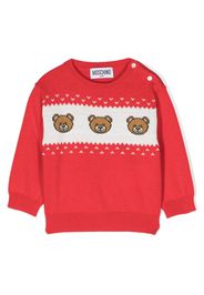 Moschino Kids bear-print intarsia-knit jumper - Rosso