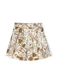 Moschino Kids logo-print drawstring skirt - Nero