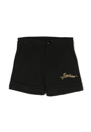 Moschino Kids logo-embroidered shorts - Nero