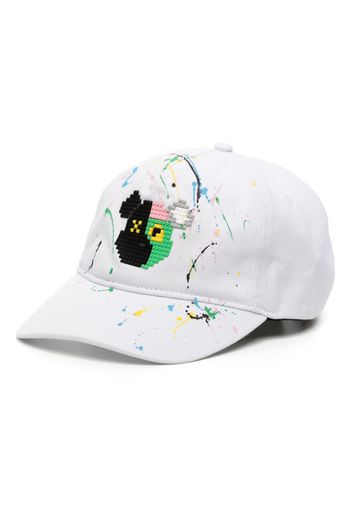 Mostly Heard Rarely Seen 8-Bit bear-motif cotton cap - Bianco