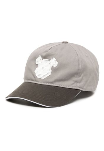 Mostly Heard Rarely Seen 8-Bit bear-motif cotton cap - Grigio