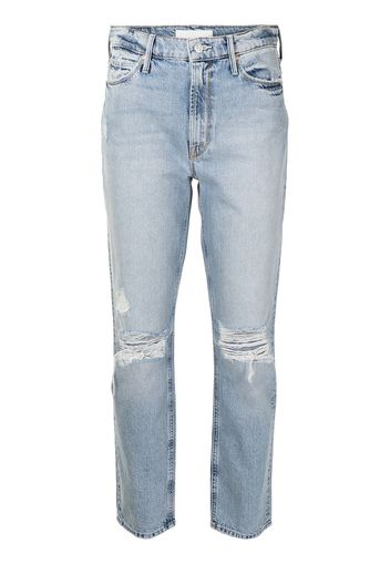 MOTHER ripped straight-leg jeans - Blu