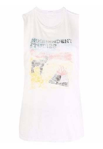 MOTHER graphic-print sleeveless T-shirt - Bianco