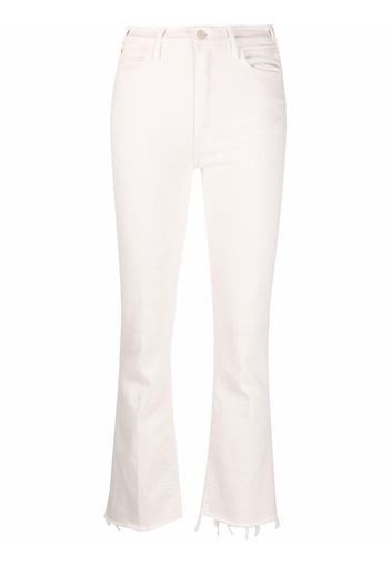 MOTHER bootcut ankle-fray jeans - Bianco