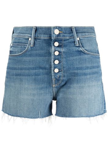 MOTHER The Pixie Dazzler frayed denim shorts - Blu