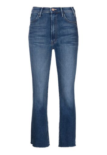 MOTHER Ankle Fray cropped-leg jeans - Blu