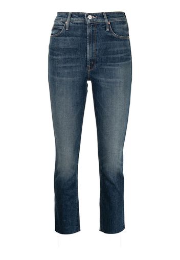 MOTHER Jeans crop a vita alta - Blu