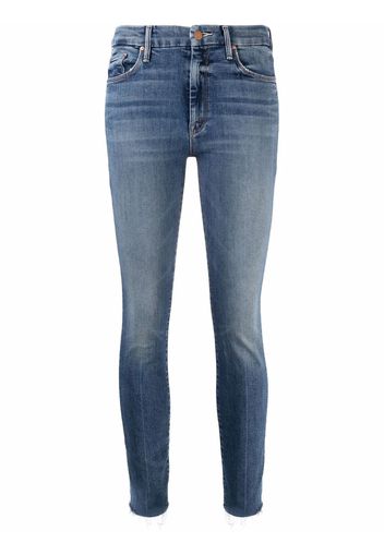 MOTHER slim-fit raw-cut jeans - Blu