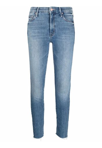 MOTHER cropped skinny-cut jeans - Blu