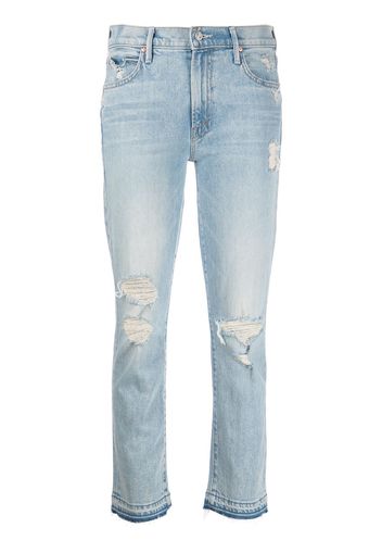 MOTHER Jeans crop The Rascal con effetto vissuto - Blu