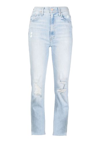 MOTHER straight-leg cut-out jeans - Blu