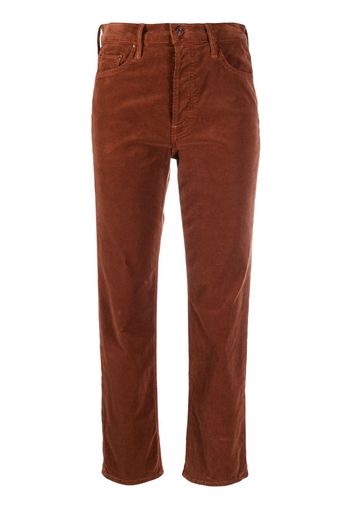 MOTHER cropped corduroy trousers - Marrone