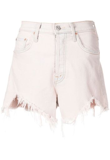 MOTHER Shorts Tomcat a vita alta con frange - Rosa