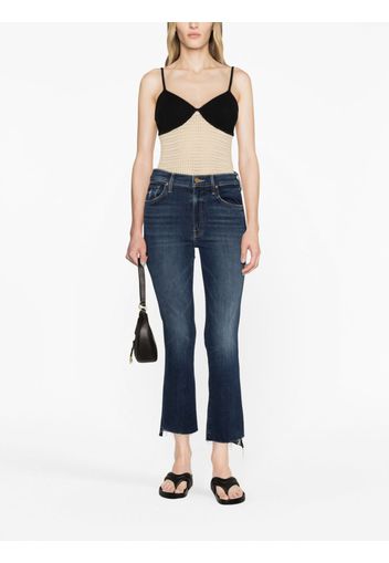 MOTHER Jeans crop a vita media - Blu