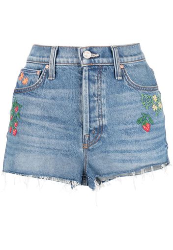 MOTHER Ditcher mid-rise denim shorts - Blu