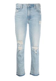 MOTHER Jeans crop The Rascal con effetto vissuto - Blu