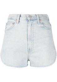 MOTHER Shorts denim a vita alta - Blu