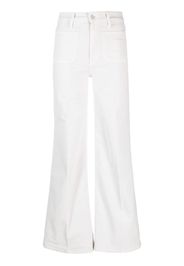 MOTHER flared cotton trousers - Bianco